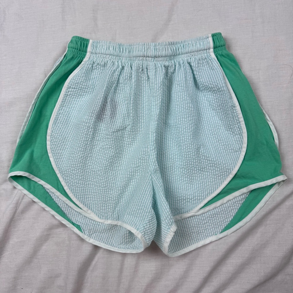 Shorties By Lauren James Green Seersucker Size S
